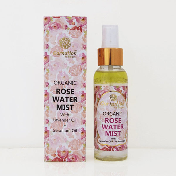 Organic Rose Water Mist With Lavender & Geranium Oil 100ml - Carnation - My Vitamin Store
