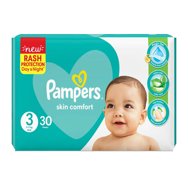 Pampers Skin Comfort Diapers Size 3 (Midi), 30 Ct - My Vitamin Store