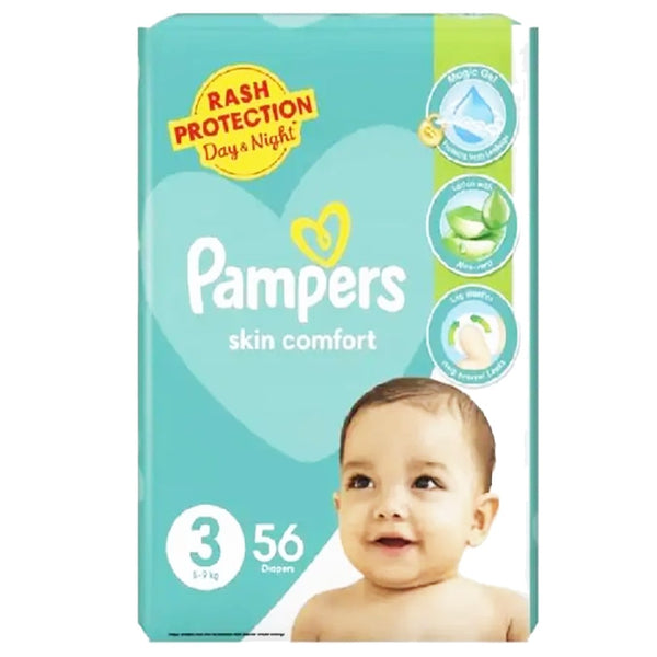 Pampers Skin Comfort Diapers Size 3 (Midi), 56 Ct - My Vitamin Store