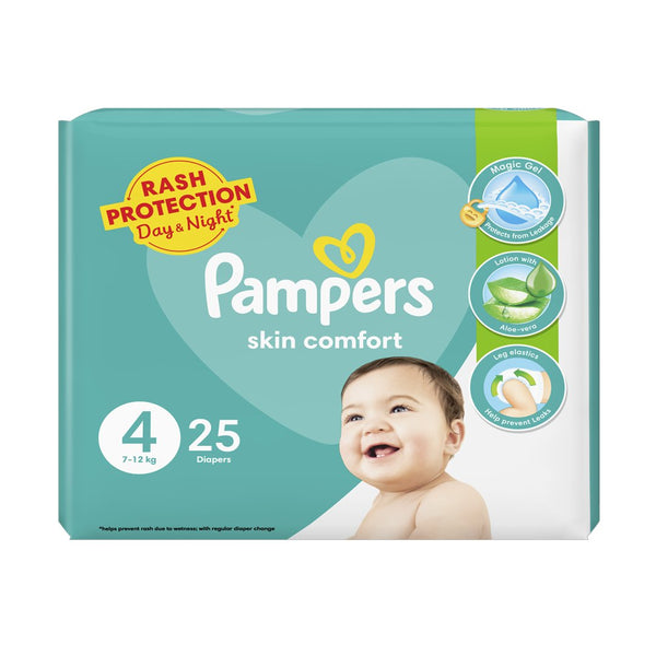 Pampers Skin Comfort Diapers Size 4 (Maxi), 25 Ct - My Vitamin Store