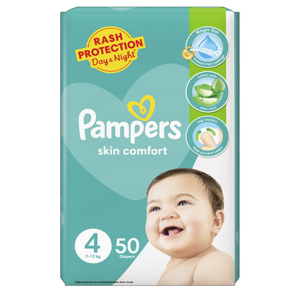 Pampers Skin Comfort Diapers Size 4 (Maxi), 50 Ct - My Vitamin Store