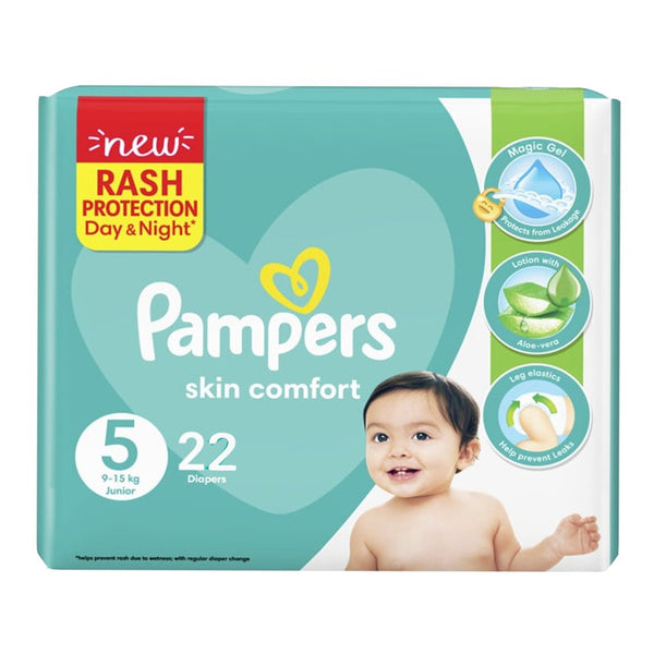 Pampers Skin Comfort Diapers Size 5 (Junior), 22 Ct - My Vitamin Store