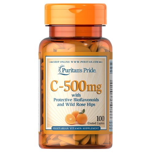Puritan's Pride Vitamin C 500mg with Bioflavonoids & Rose Hips, 100 Ct - My Vitamin Store