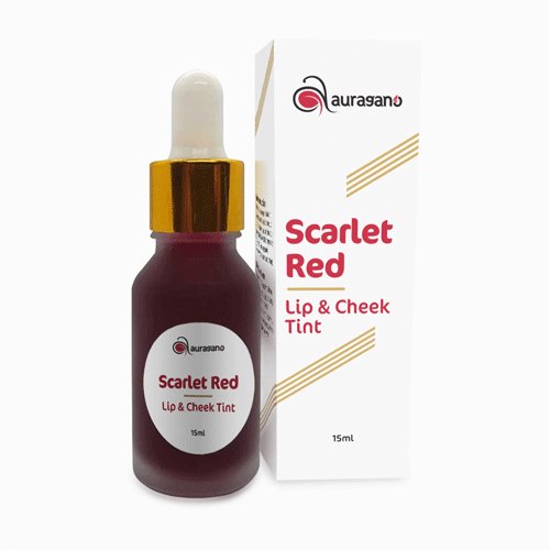 Scarlet Red Lip & Cheek Tint, 15ml - Auragano - My Vitamin Store