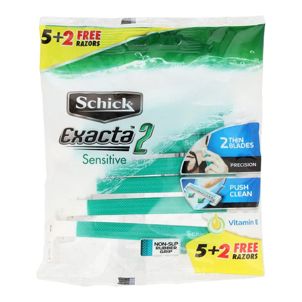 Schick Exacta 2 Sensitive Disposable Razor for Men, 7 Ct - My Vitamin Store