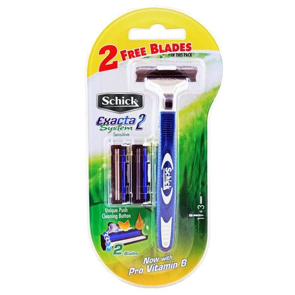 Schick Exacta 2 System Sensitive Razor with 2 Blades For Females - My Vitamin Store