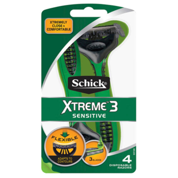 Schick Xtreme 3 Sensitive Disposable Razor, 4 Ct - My Vitamin Store