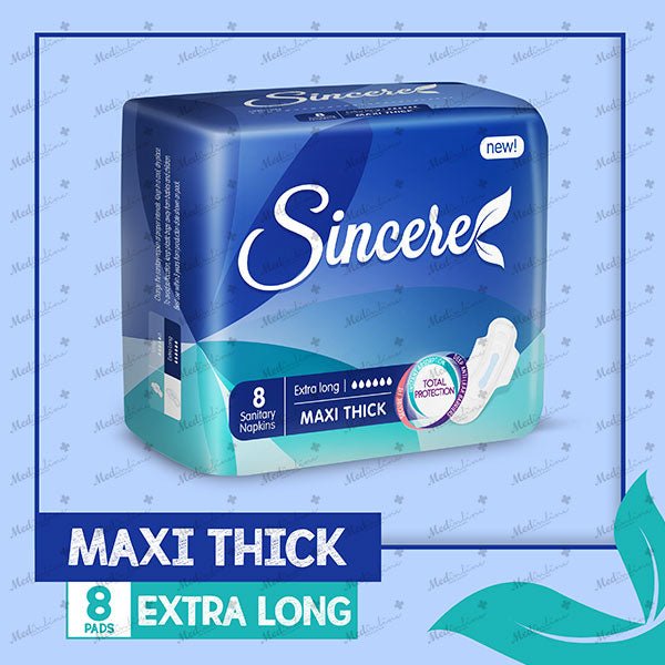 Sincere Maxi Thick (Extra Long) Sanitary Pads, 8 Ct - My Vitamin Store