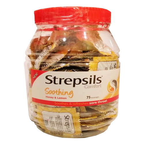 Strepsils Comfort Honey & Lemon Lozenges Jar, 75 Ct - My Vitamin Store