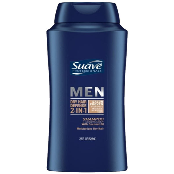 Suave Men Dry Hair Defense 2 in 1 Shampoo + Conditioner with Coconut Oil, 828ml - My Vitamin Store