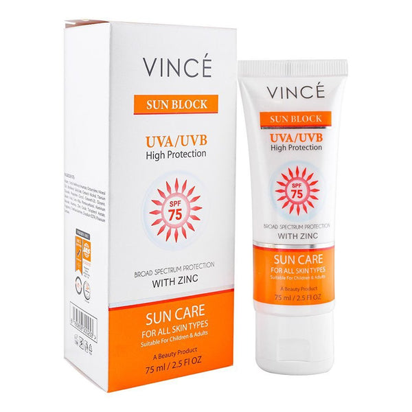 Sun Block UVA & UVB High Protection SPF 75 - Vince - My Vitamin Store