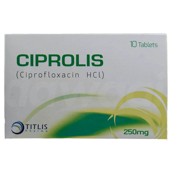 Ciprolis (Ciprofloxacin) Tablets 250mg, 10 Ct - Titlis