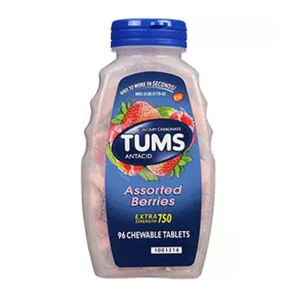 TUMS Chewable Assorted Berries Ultra Strength 750, 96 Ct - My Vitamin Store