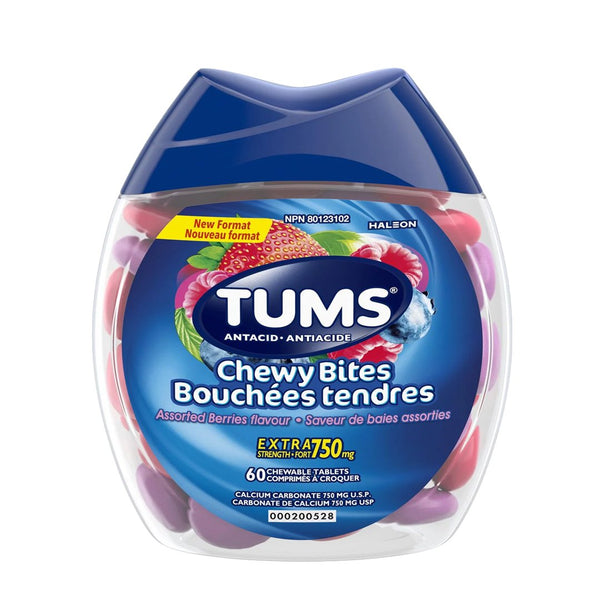 TUMS ChewyBites Assorted Berries, 60 Ct - My Vitamin Store