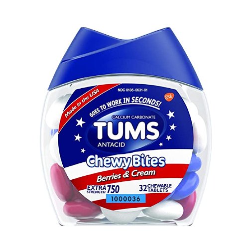 TUMS ChewyBites Berries & Cream, 32 Ct - My Vitamin Store