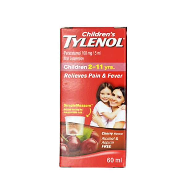 Tylenol Children's for Pain + Fever Cherry Flavor, 60ml - My Vitamin Store