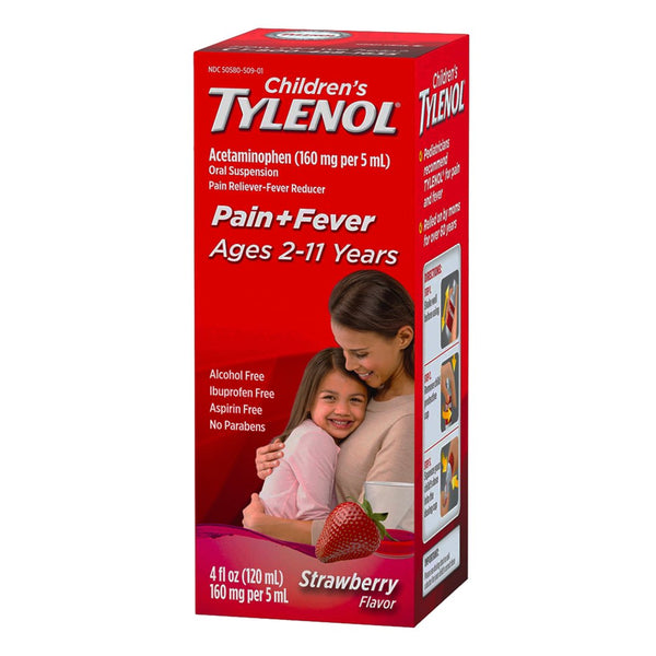 Tylenol Children's for Pain + Fever Strawberry Flavor, 120ml - My Vitamin Store