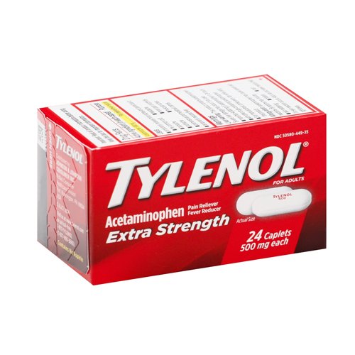 Tylenol Extra Strength for Adults 500mg, 24 Ct - My Vitamin Store