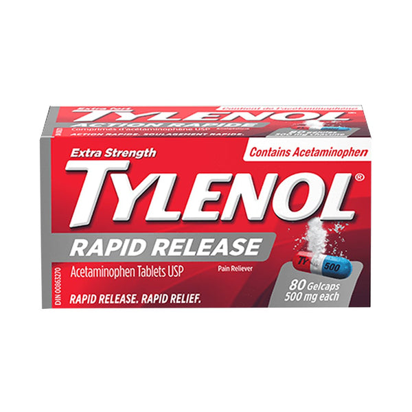 Tylenol Extra Strength Rapid Release Gels 500mg, 80 Ct - My Vitamin Store