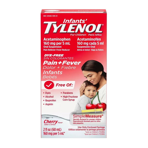 Tylenol Infants' for Pain + Fever Cherry Flavor, 60ml - My Vitamin Store