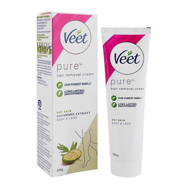 Veet Pure Hair Removal Cream with Cucumber Extracts for Dry Skin, 100g - My Vitamin Store