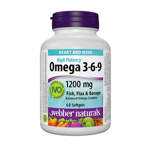 Webber Naturals Omega 3-6-9 1200mg, 60 Ct - My Vitamin Store