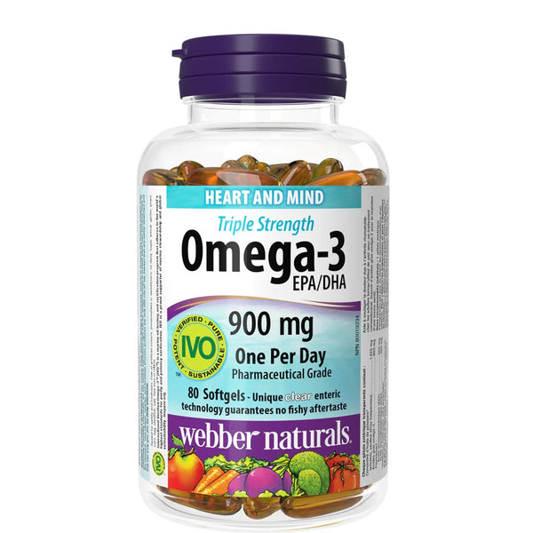 Webber Naturals Triple Strength Omega-3 900mg, 80 Ct - My Vitamin Store