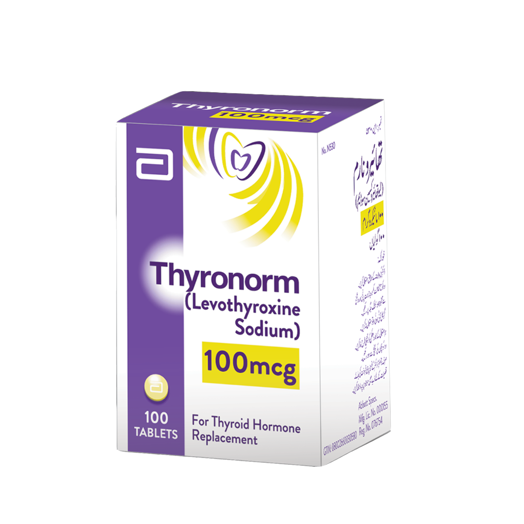 Abbott Thyronorm Tablets 100mcg, 100 Ct