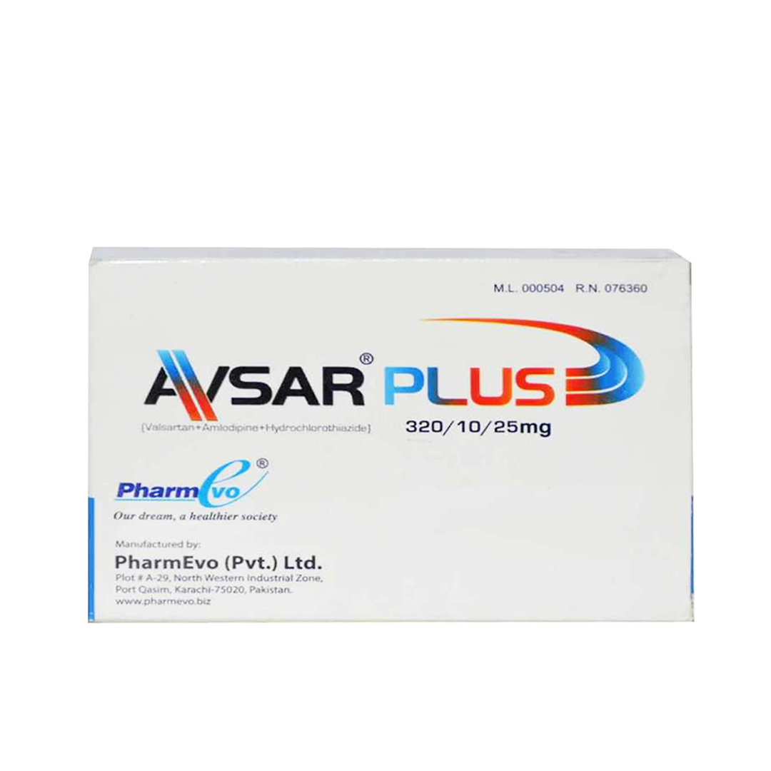 Avsar Plus Tablet 320/10/25mg, 28 Ct - PharmEvo