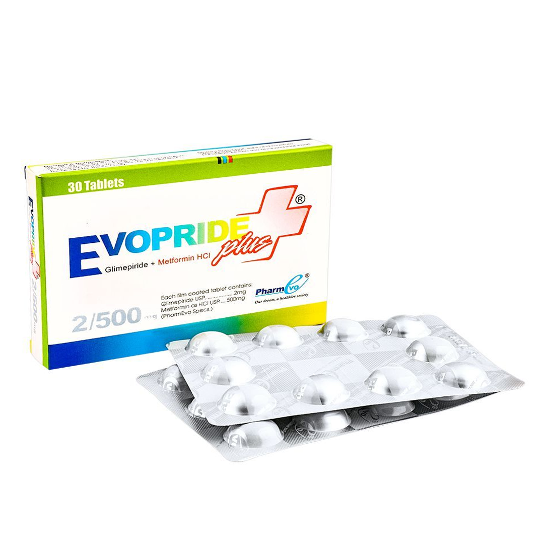Evopride Plus Tablets 2/500mg, 30 Ct - PharmEvo