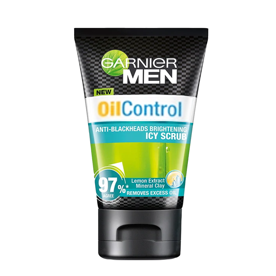 Garnier Men Oil Control Anti-Blackheads Brightening Icy Scrub, 100ml