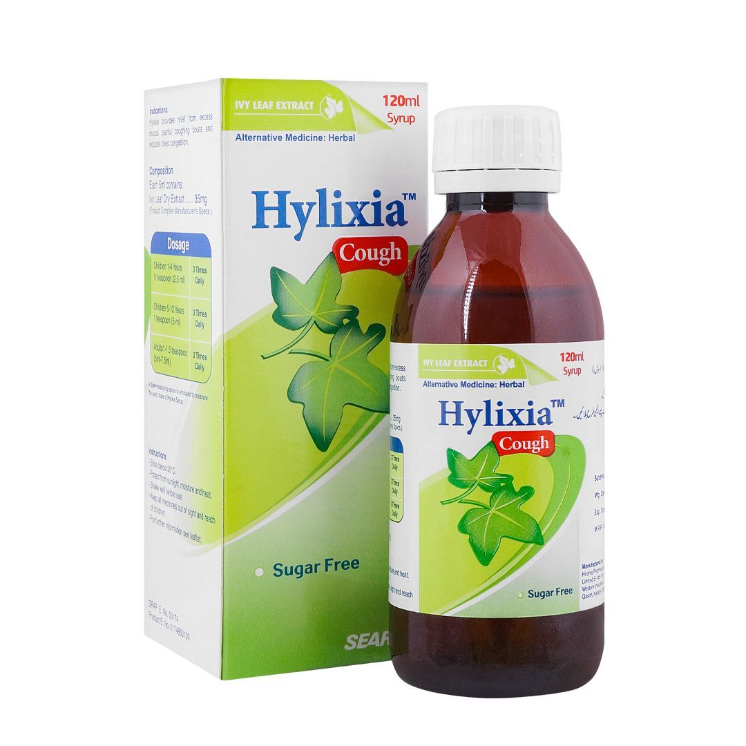 Hylixia Cough Syrup (Sugar Free), 120 ml - Searle