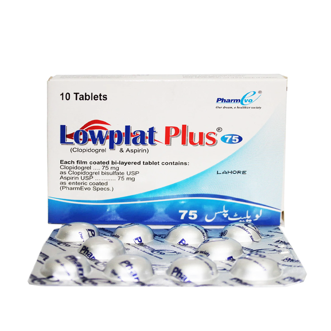 Lowplat Plus Tablet 75mg, 10 Ct - PharmEvo