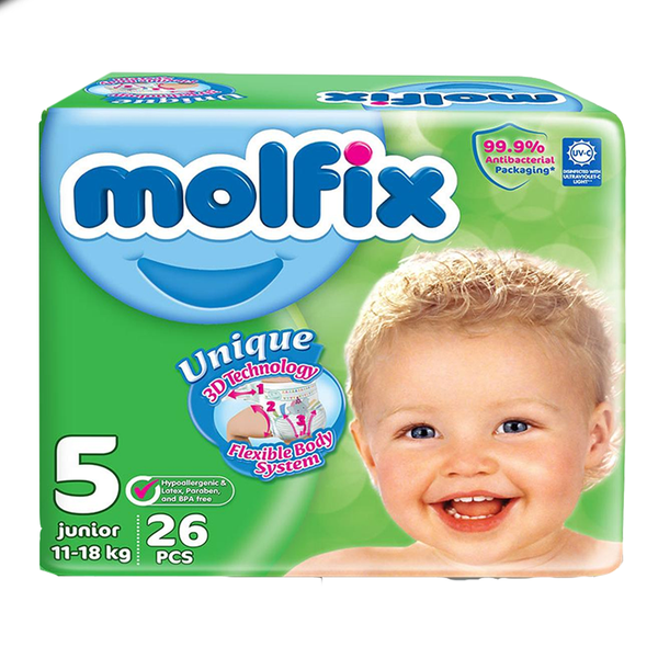 Molfix Diapers Size 5 (Junior), 26 Ct