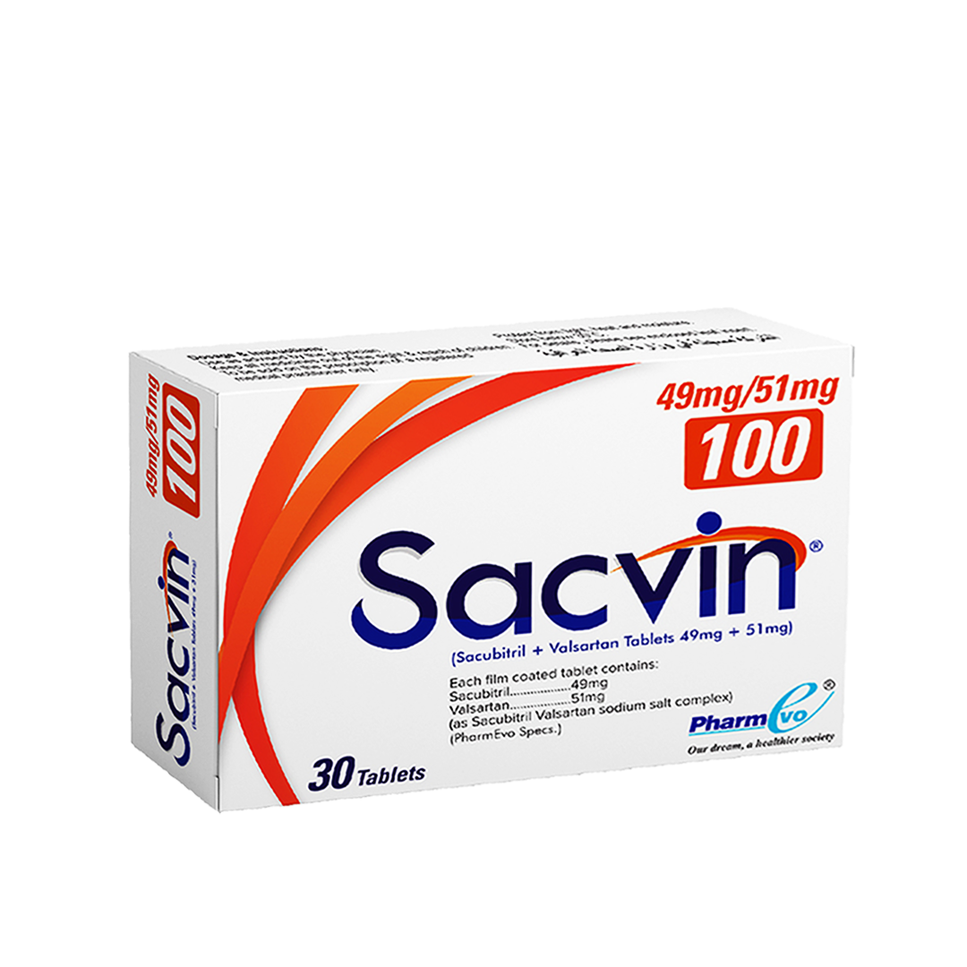 Sacvin Tablet 100mg, 30 Ct - PharmEvo