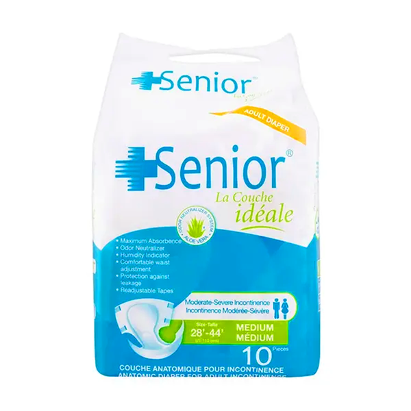 Senior Adult Diapers (Medium), 10 Ct