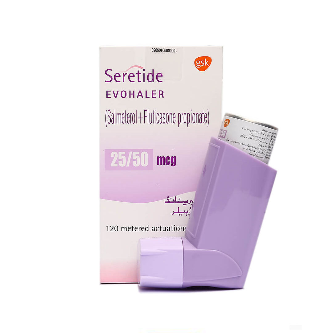 Seretide Evohaler Saltemeterol Fluticasone 25 50mcg By GSK Online In Seretide Evohaler Saltemeterol Fluticasone 25 50mcg By GSK Online In