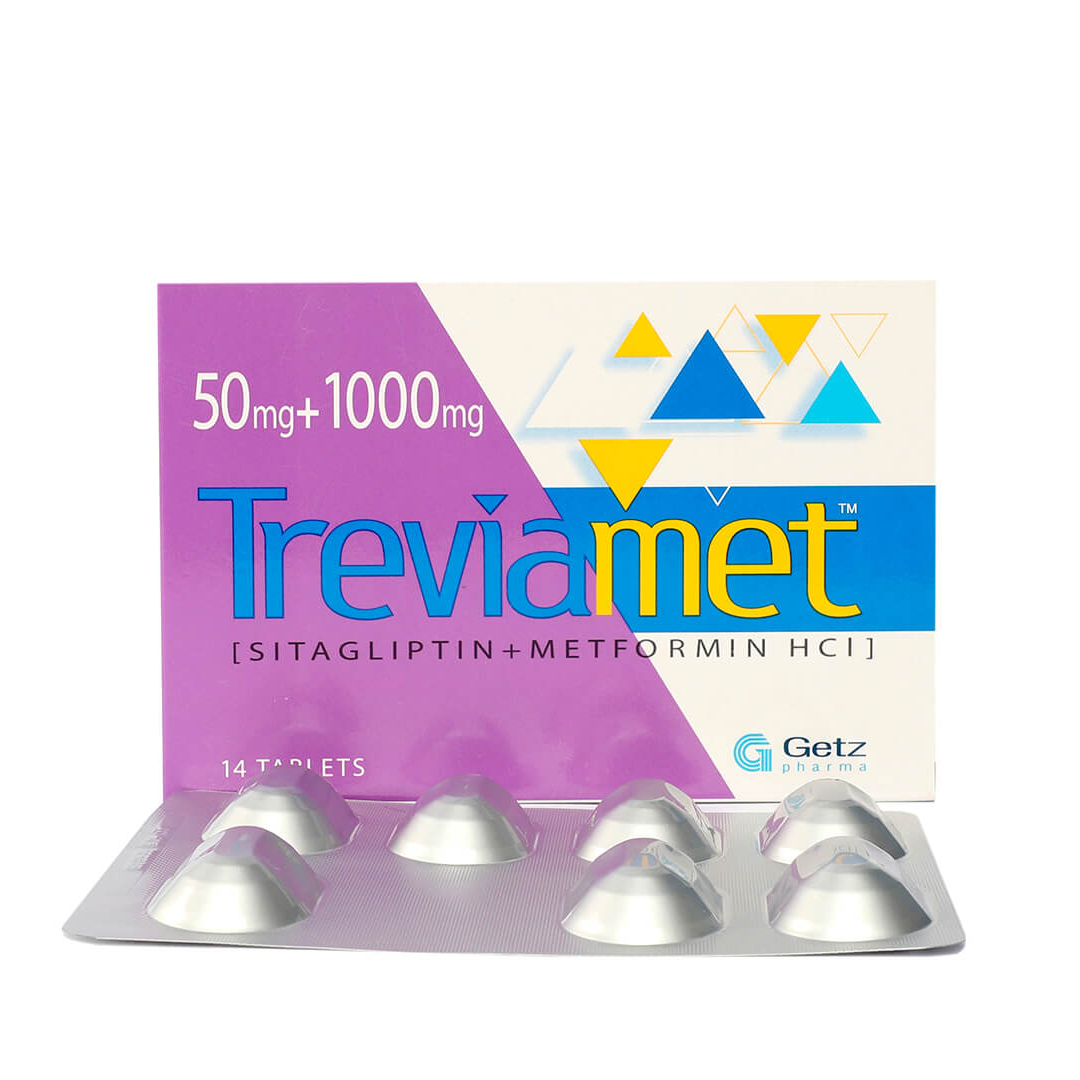 Treviamet (Sitagliptin/Metformin) 50/1000mg, 14 Ct - Getz Pharma