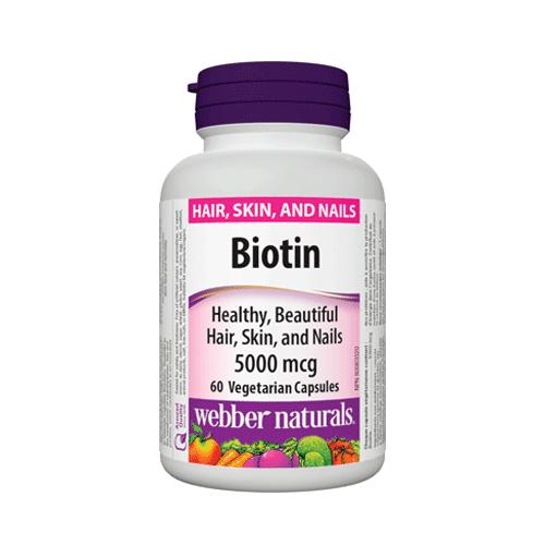 Webber Naturals Biotin 5000 mcg, 60 Ct