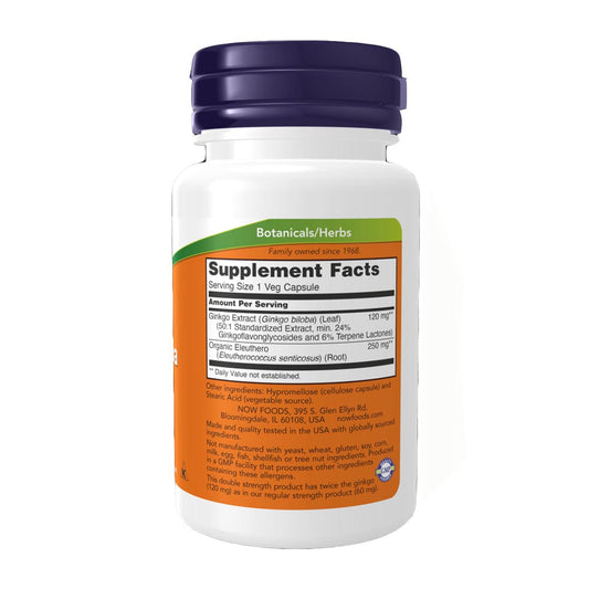 NOW Ginkgo Biloba, Double Strength 120mg, 100 Ct