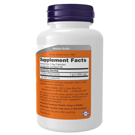 NOW L-Proline 500mg, 120 Ct