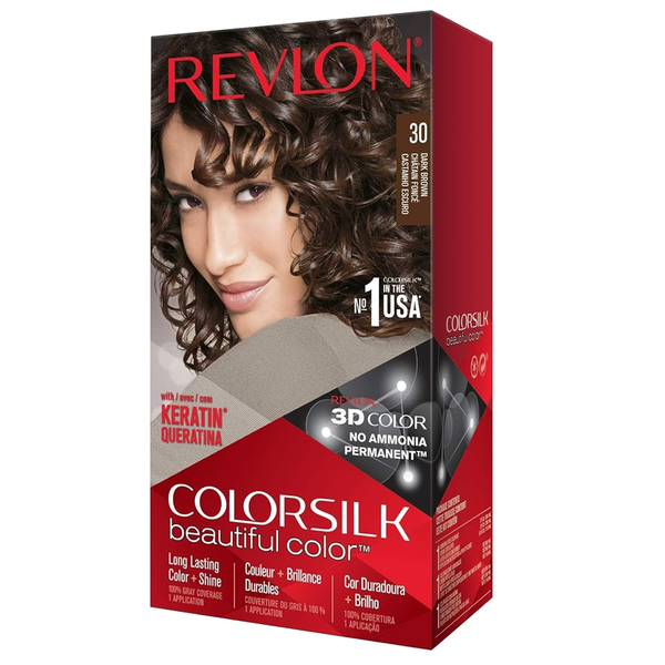Revlon Colorsilk Hair Color (30 Dark Brown), 1 Ct