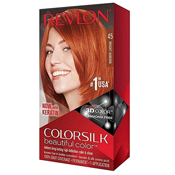 Revlon Colorsilk Hair Color (45 Bright Auburn), 1 Ct