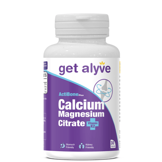 Get Alyve Calcium Magnesium Citrate with Vitamin D3 & K2, 30 Ct