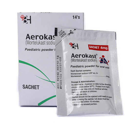 Aerokast (Montelukast) 4mg Sachet, 14 Ct - Barrett Hodgson