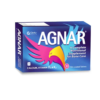 Getz Life Agnar Calcium + Vitamin D3 & K2 for Bone Care, 30 Ct