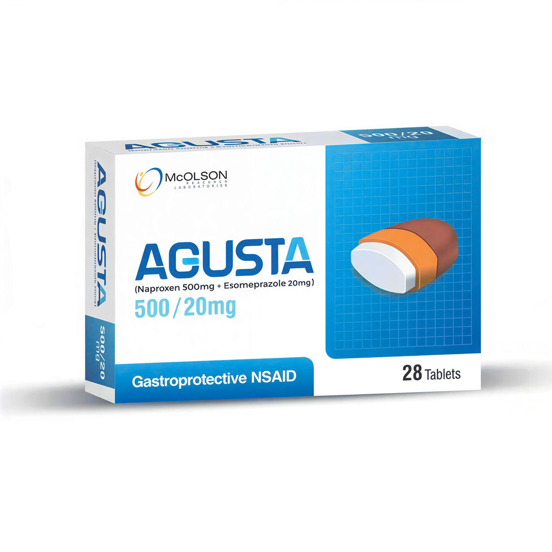 Agusta (Naproxen + Esomeprazole) 500/20mg, 28 Ct - Mcolson