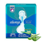 Always Protect Plus With Touch of Aloe Vera (Ultra Slim) Extra Long Sanitary Pads, 14 Ct