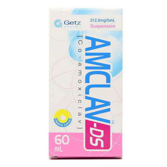 Amclav-DS (Amoxicillin+Clavulanic Acid) Oral Suspension 312.5mg/5ml - Getz Pharma