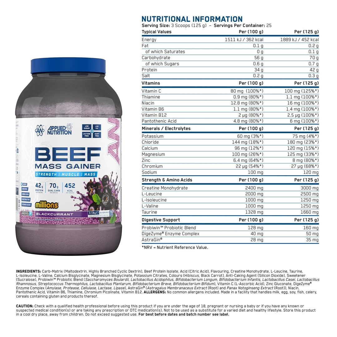Applied Nutrition Beef Mass Gainer, 3.13 Kg